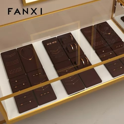 FANXI dark brown jewellery display stand set