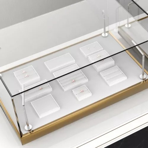 FANXI new design multi function white PU leather jewelry display tray set