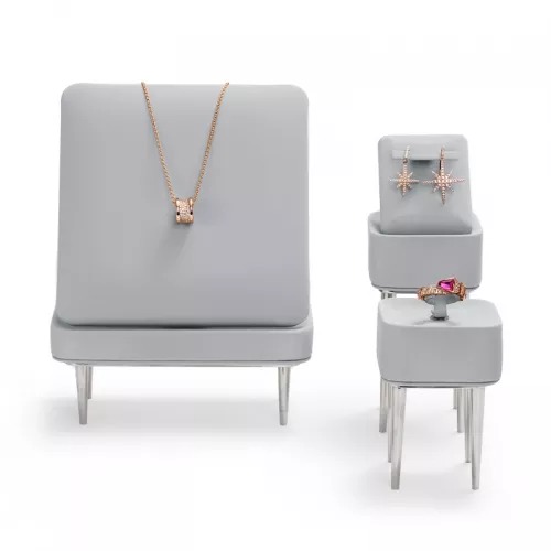 FANXI luxury gray colour jewelry display for ring earring pendant with metal base