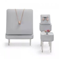 FANXI luxury gray colour jewelry display for ring earring pendant with metal base