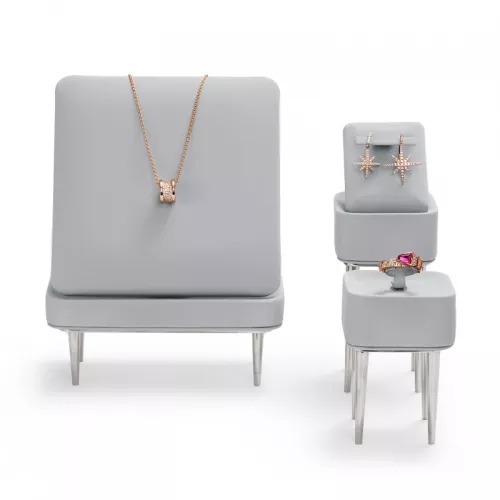 FANXI luxury gray colour jewelry display for ring earring pendant with metal base