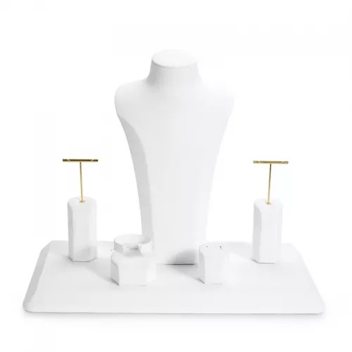 FANXI new design white colour jewelry counter display set