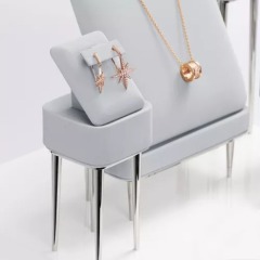 FANXI luxury gray colour jewelry display for ring earring pendant with metal base