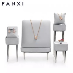 FANXI luxury gray colour jewelry display for ring earring pendant with metal base