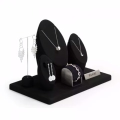 FANXI factory black microfiber jewelry display stand set