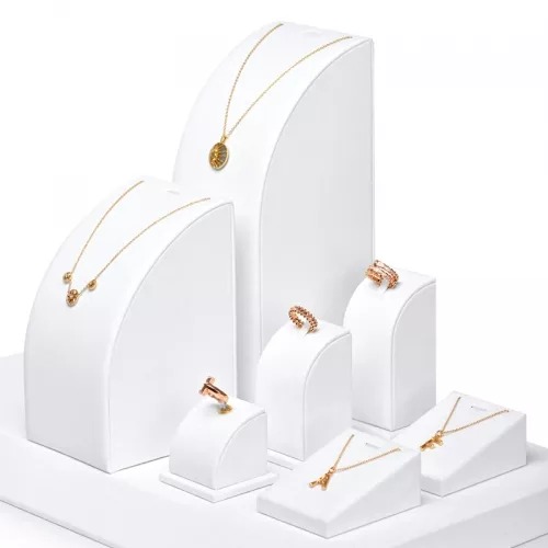 FANXI luxury metal frame with white microfiber jewellery display set