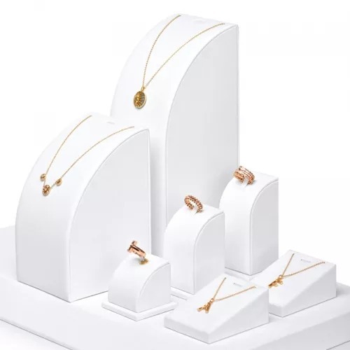 FANXI luxury metal frame with white microfiber jewellery display set