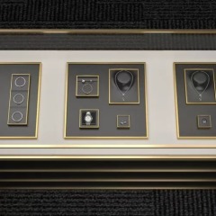 FANXI new design metal frame black leather jewellery display set
