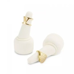 FANXI luxury metal frame jewelry display set with beige microfiber