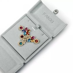 FANXI high end gray microfiber jewelry packaging box FANXI high end gray microfiber jewelry packaging box