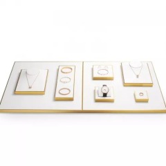 FANXI factory white colour jewelry display set with metal frame