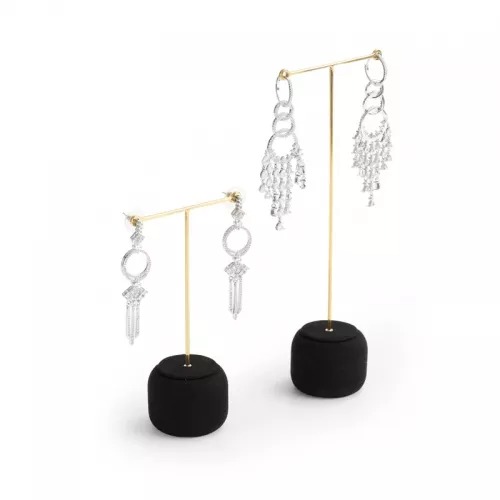 FANXI luxury metal frame black microfiber jewelry display stand set