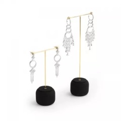 FANXI luxury metal frame black microfiber jewelry display stand set