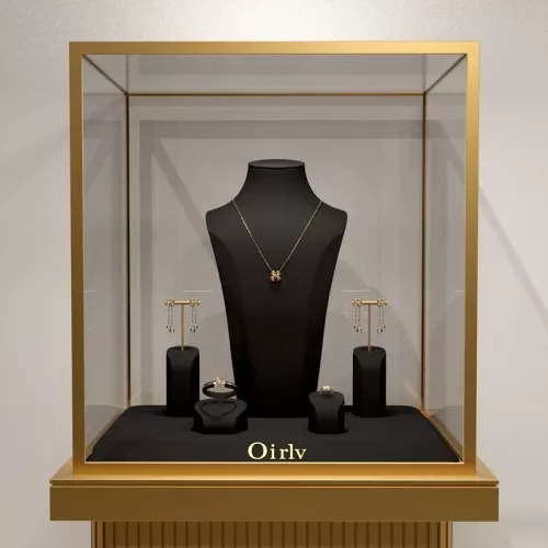 FANXI luxury new design black microfiber jewelry display set