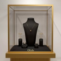 FANXI luxury new design black microfiber jewelry display set