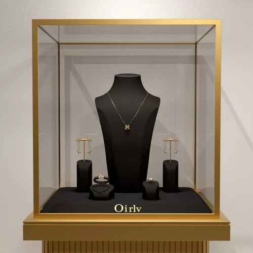 FANXI luxury new design black microfiber jewelry display set