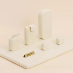 FANXI new customized beige microfiber jewelry display stand ring earrings pendant bracelet bangle necklace jewelry display set