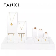 FANXI luxury metal frame with white microfiber jewellery display set