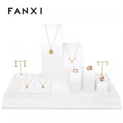 FANXI luxury metal frame with white microfiber jewellery display set