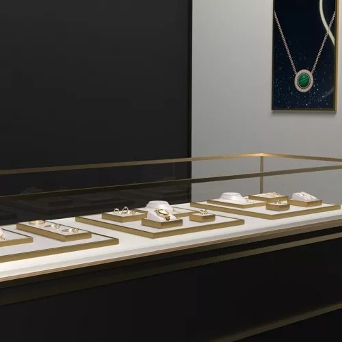 FANXI factory white colour jewelry display set with metal frame