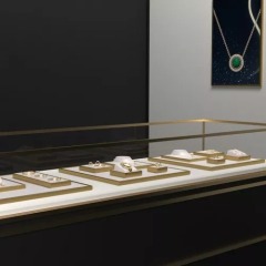 FANXI factory white colour jewelry display set with metal frame