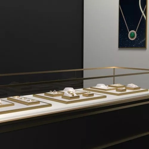 FANXI factory white colour jewelry display set with metal frame