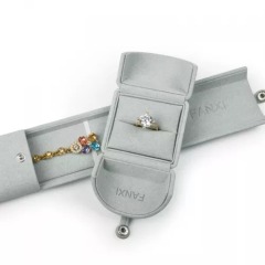 FANXI high end gray microfiber jewelry packaging box FANXI high end gray microfiber jewelry packaging box