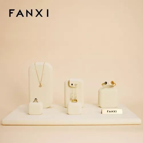 FANXI Custom Red Lacquer Jewellery Serving Tray With Beige Microfiber For  Ring Necklace Bracelet Display Luxury