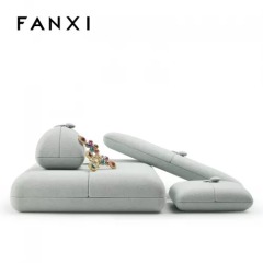FANXI high end gray microfiber jewelry packaging box FANXI high end gray microfiber jewelry packaging box