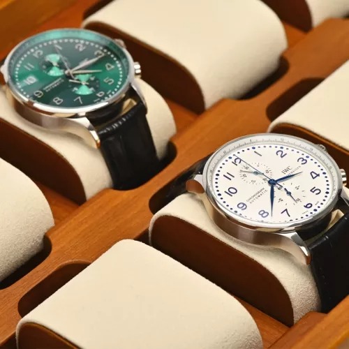 Wooden watch organizer case with glass window