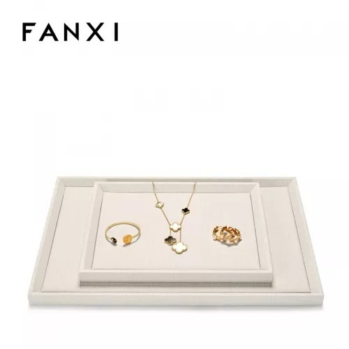 Custom colour PU leather jewelry display tray