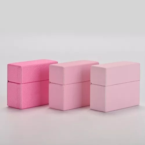FANXI manufacturer custom pink leather jewelry ring box