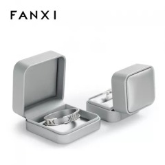 Gun gray PU leather jewelry packaging box