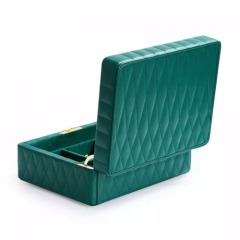 Multi function green PU leather jewelry organizer box case Multi function green PU leather jewelry organizer box case