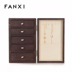 Wooden jewelry organizer storage box case