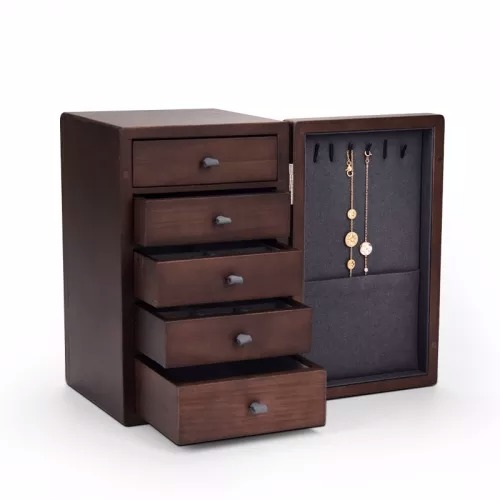 Wooden jewelry organizer storage box case