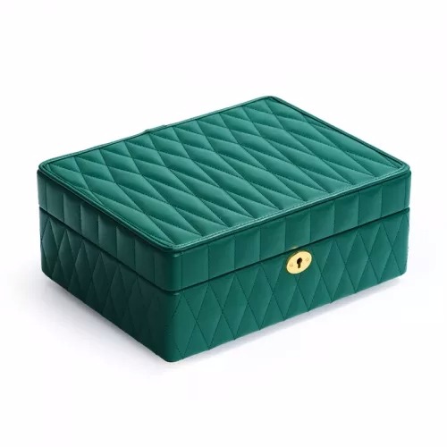 Multi function green PU leather jewelry organizer box case Multi function green PU leather jewelry organizer box case