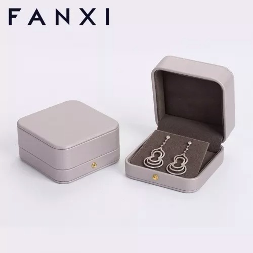 FANXI custom logo &amp; colour leather jewelry packaging box with velvet inside