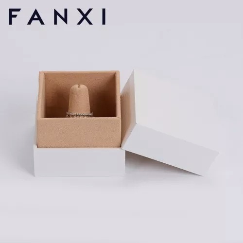 FANXI custom logo &amp; colour leatherette jewelry packaging box with microfiber inside