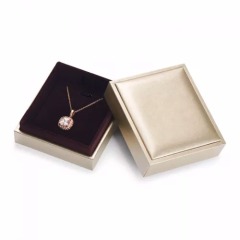 Gold colour leatherette paper jewellery packaging box Gold colour leatherette paper jewellery packaging box