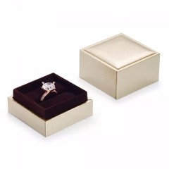 Gold colour leatherette paper jewellery packaging box Gold colour leatherette paper jewellery packaging box