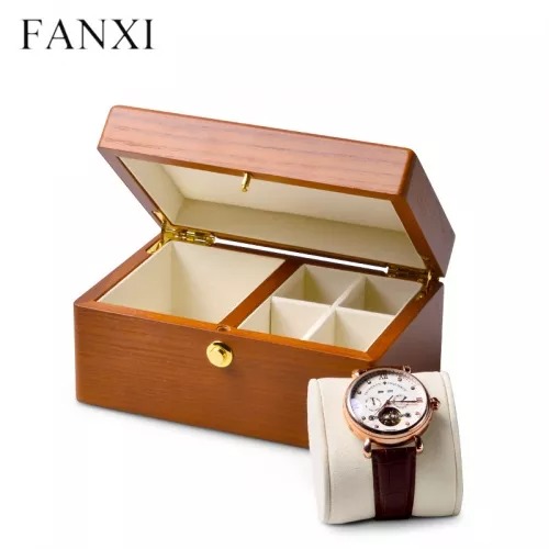 Vintage wood jewelry organizer gift box for bangle ring pendant watch
