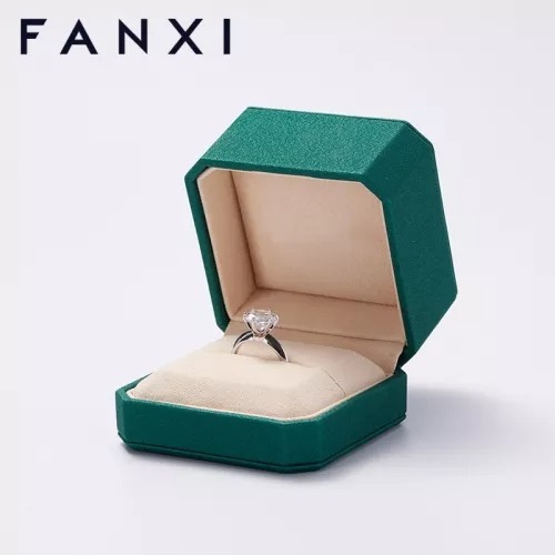 FANXI custom logo &amp; colour green leather jewelry packaging box