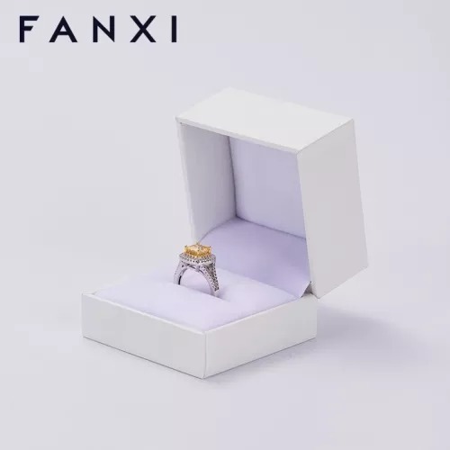 FANXI custom logo &amp; colour white jewelry ring packing box