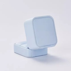 FANXI custom logo & colour light blue leather jewelry packaging box