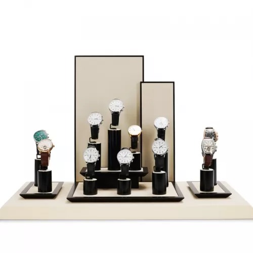 FANXI new design piano baking paint watch display stand set