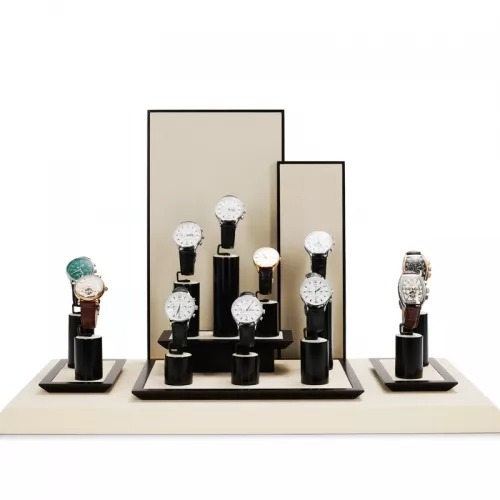 FANXI new design piano baking paint watch display stand set