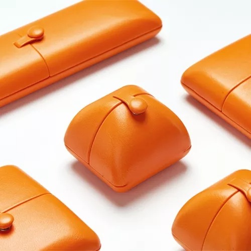FANXI customize unique design orange leather jewelry packaging box