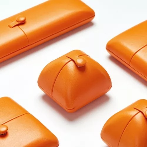FANXI customize unique design orange leather jewelry packaging box