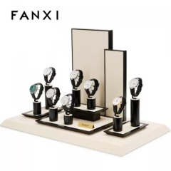 FANXI new design piano baking paint watch display stand set